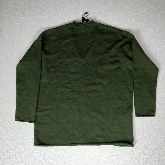 Bcbgmaxazria Olive Green V-Neck Roll Trim Pullover Sweater Size Small NWT - Picture 10 of 12